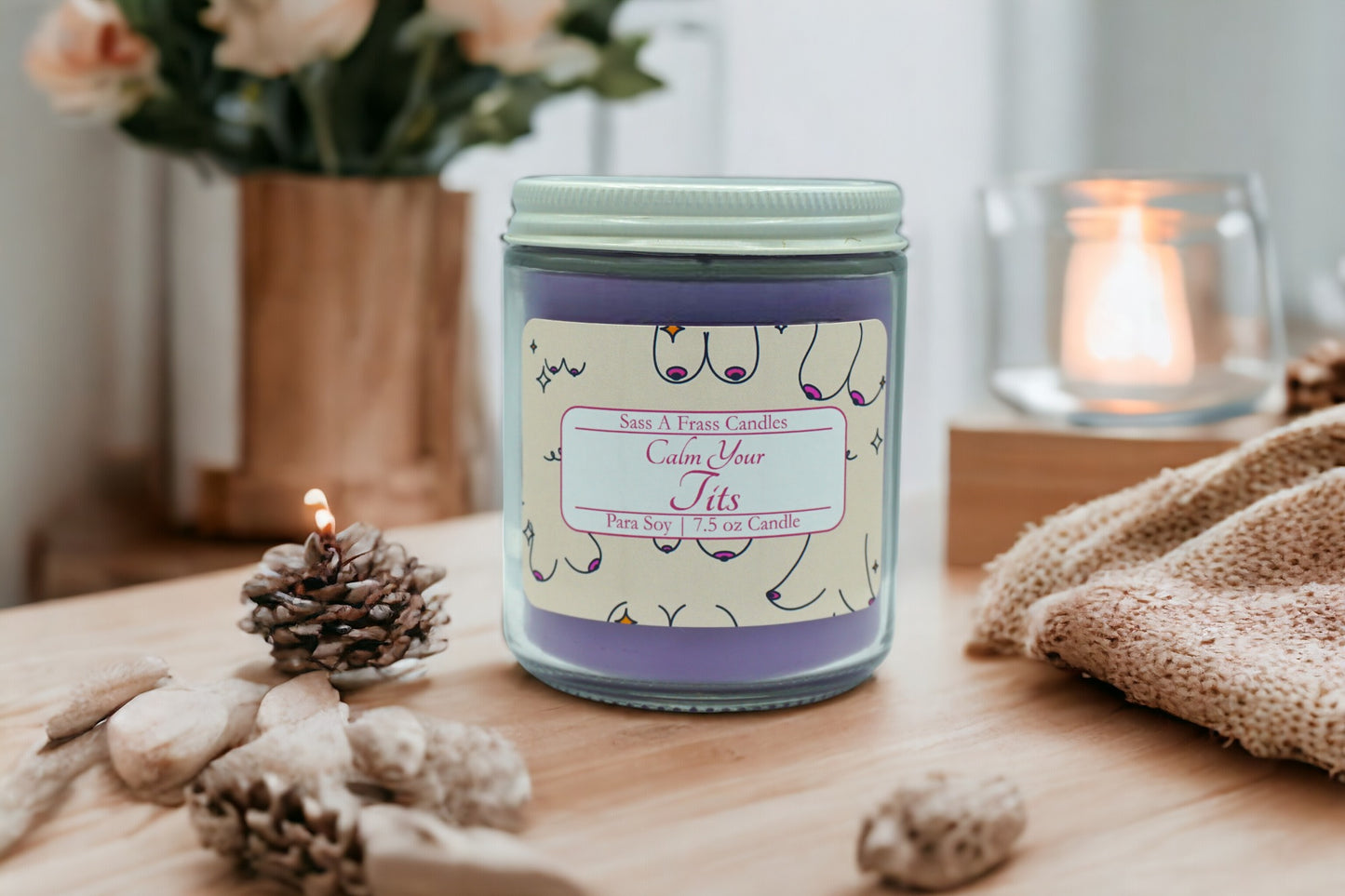 Calm Your Tits 7.5 oz Candle