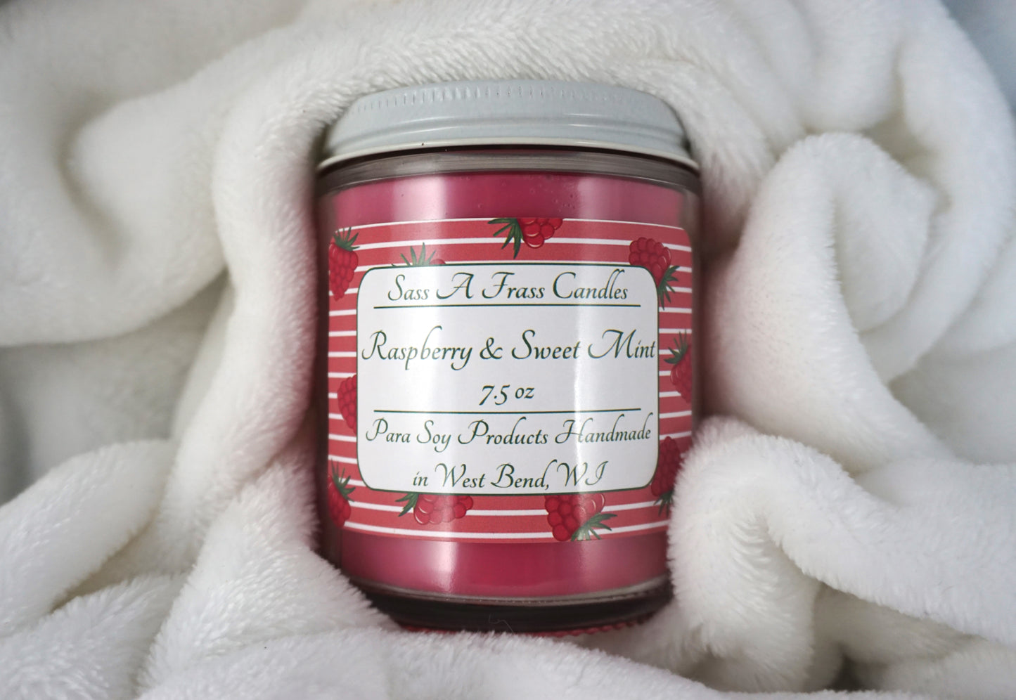 Raspberry & Sweet Mint 7.5 oz Candle